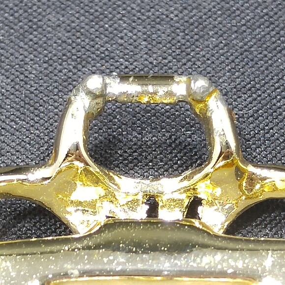 Coro White Moonglow Lucite Half Moon Bracelet, Gold Plated, 1950s Vintage - Picture 8 of 10